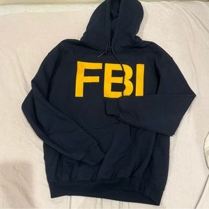navy fbi design hoodie